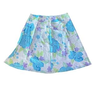 New York & Company Floral Blue and Green Women's Skirt